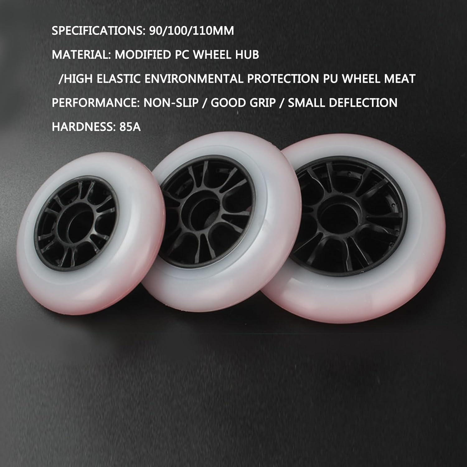 Inline Skate Wheels for Outdoor Indoor Inline Skate Replacement Wheel 90MM 100MM 110MM Big Wheel Professional Speed Inline Hardness 85A 8-Pack Pink