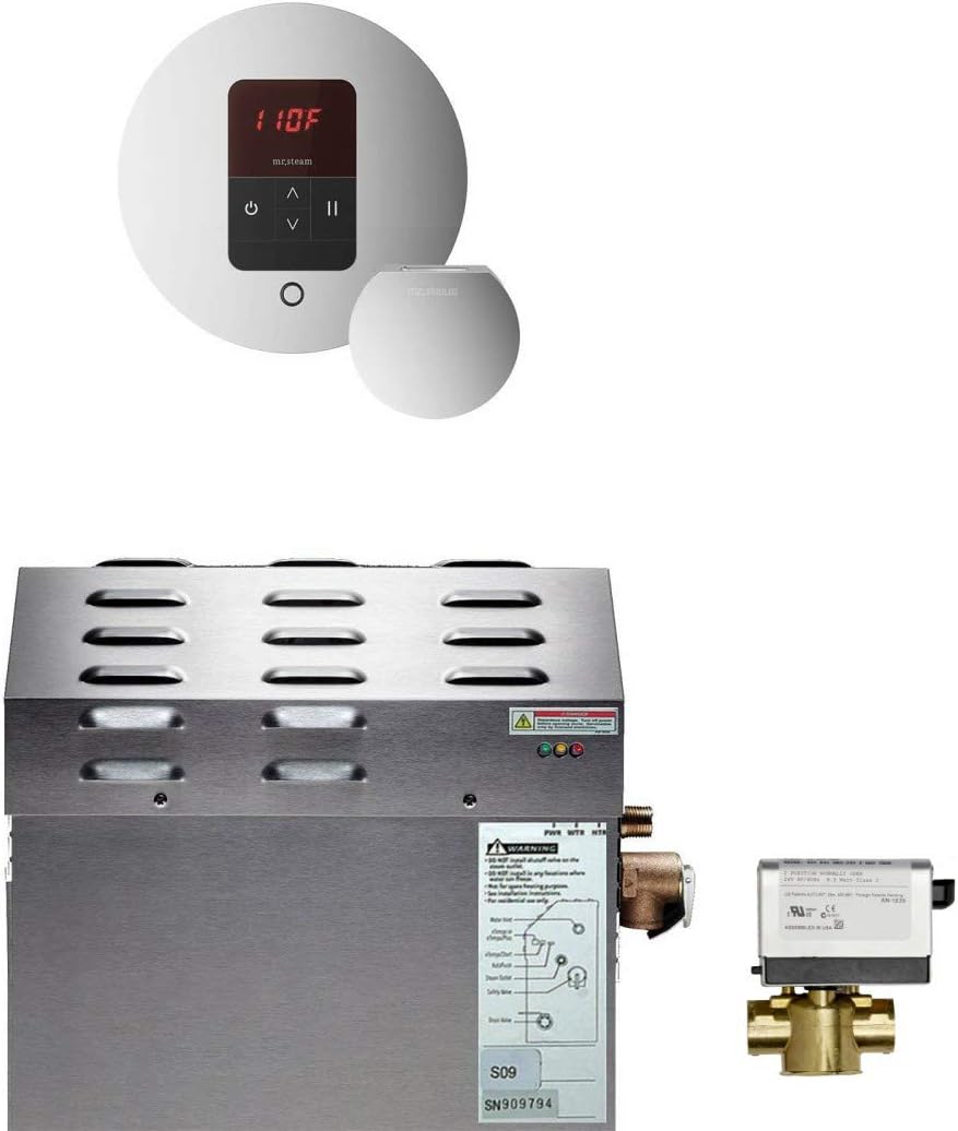 Mr Steam MS-90-EC1 Steam Bath Generator Package in Polished Nickel for rooms up to 110 cubic feet