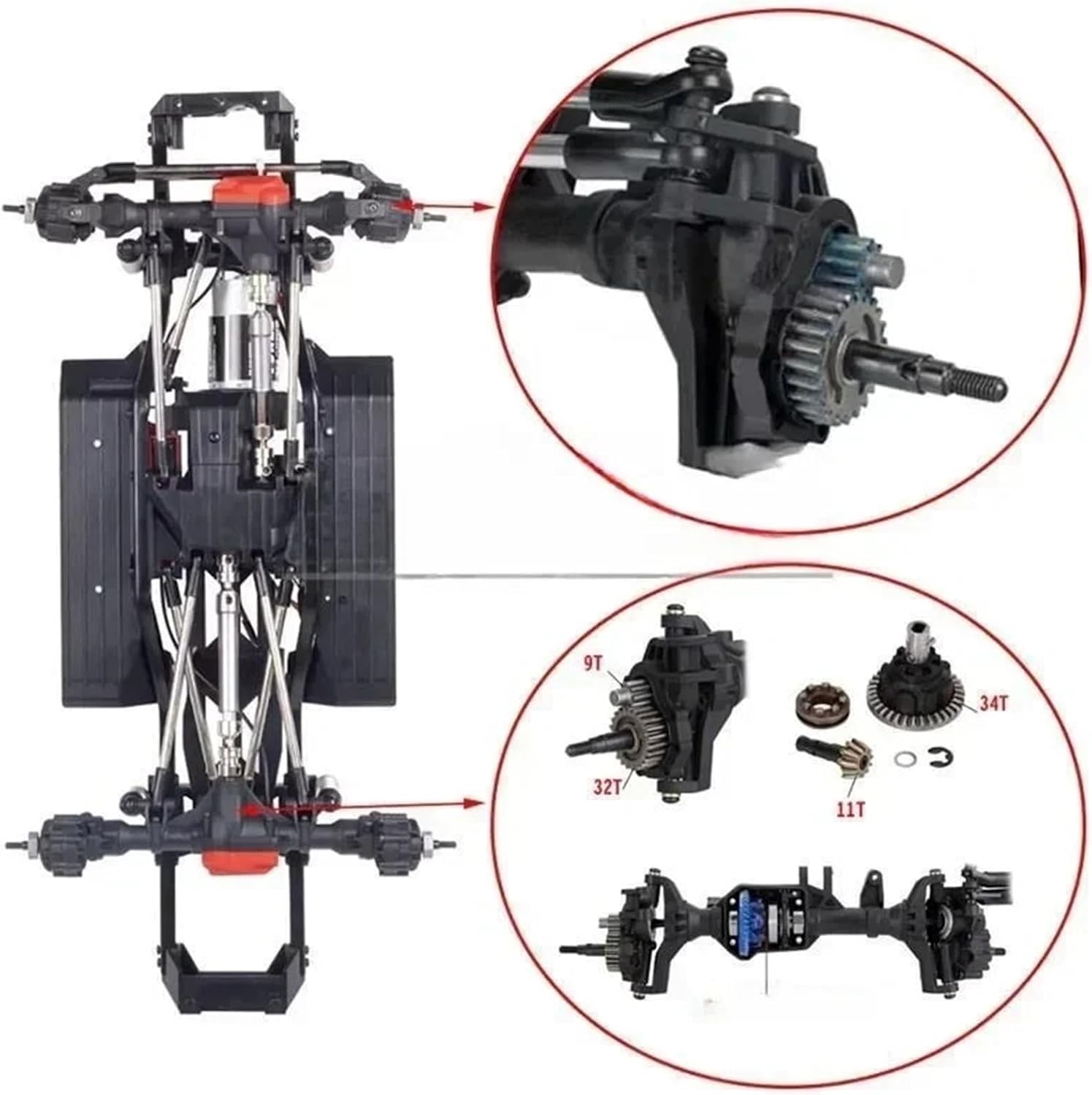 RC Repairs Models For Traxxas 1/10 Metal Front And Rear Portal Axles RC For Rock Crawler Car Replace Upgrades Parts(1set)