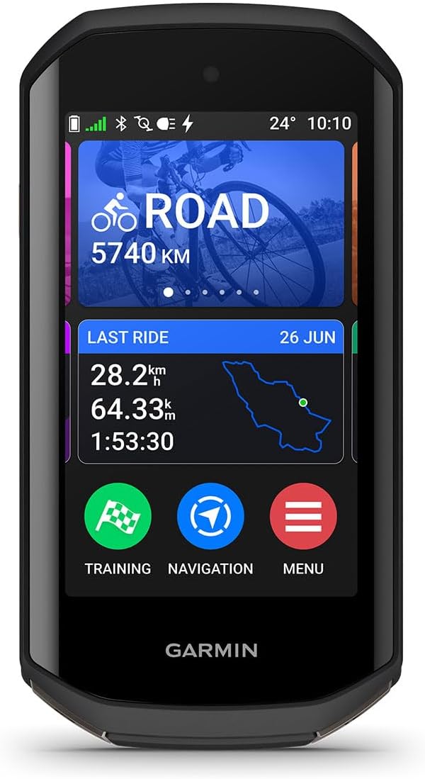 Garmin Edge 1050 Premium Cycling Computer Gift Box Bundle - Color Touchscreen, Built-in Speaker, Group Ride, Road Alerts with PlayBetter Silicone Case (White), Screen Protectors, Wall Adapter & Case
