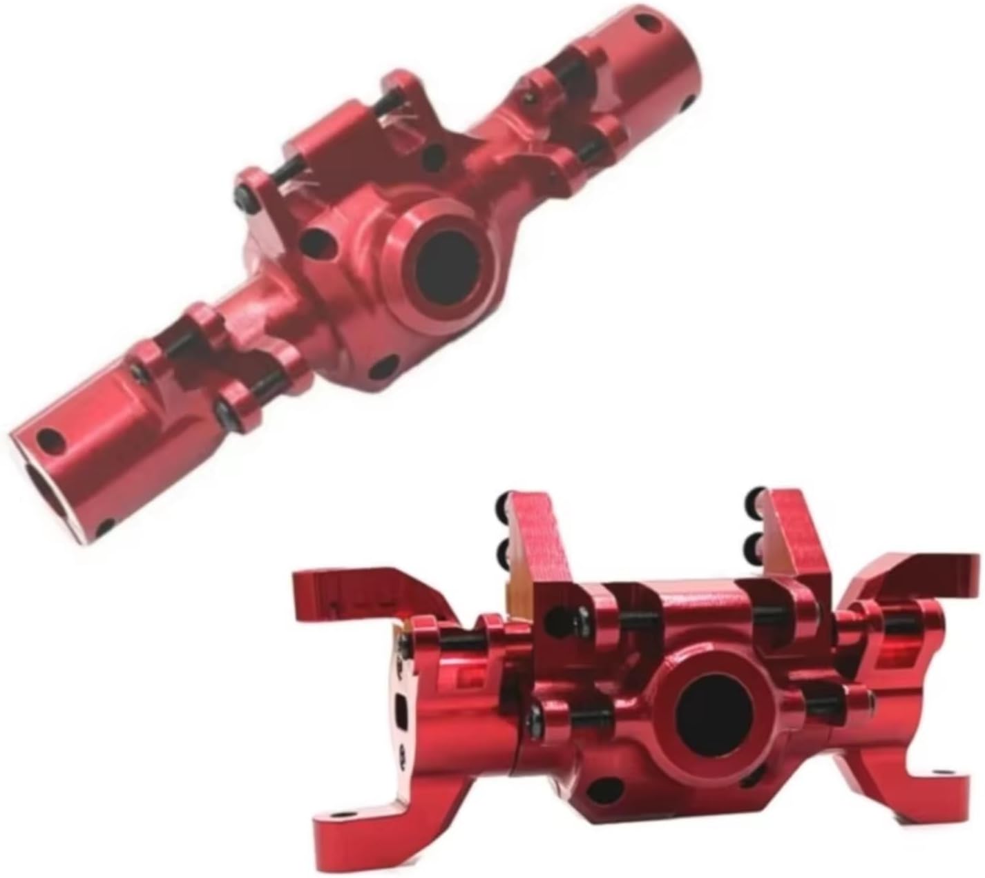 Models Upgrades Parts For Huangbo ZP1001 ZP1002 ZP1003 ZP1004 1/10 Metal CNC Front And Rear Axle Shell RC Car Upgrade Spare Parts(Red)