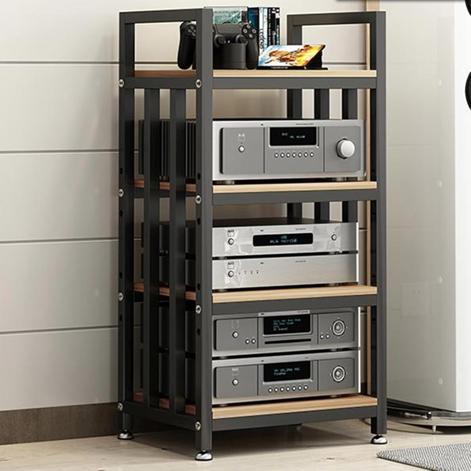 4-Tier AV Media Stand Corner Shelf