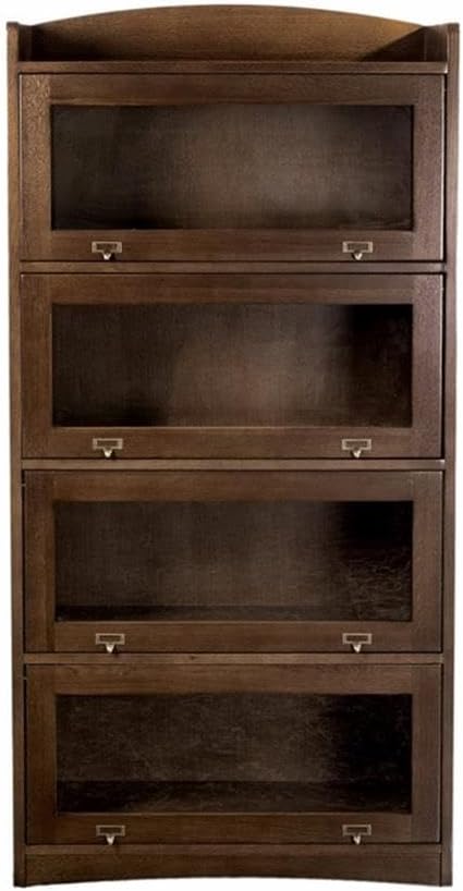 Crafters and Weavers Mission Quarter Sawn Oak 4 Stack Barrister Bookcase - Wanlut