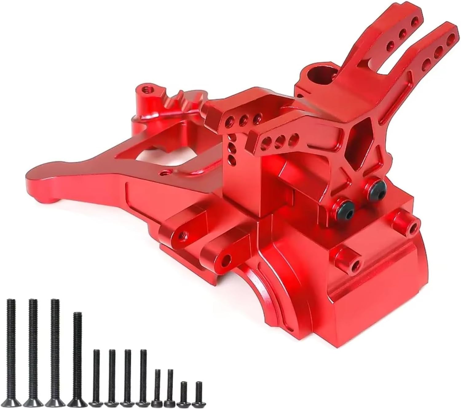 RC Car Parts for Arrma 1/10 3S Biglock for Gganite for Senton for Typhon 1/8 Metal Front and Rear Gearbox Housing Gear Box Upgrade Parts Accessories(Red)