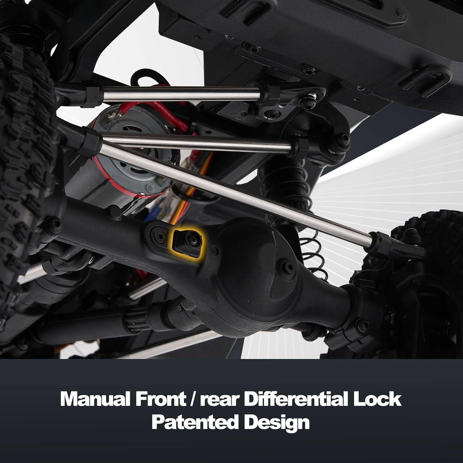 FCXㅤ YKHOBBY 1/10 YK41011 RC Crawler, Hobby Grade RC Rock Crawler with 2 Speed Switch, Manual Differential Lock for Adults (RTR Yellow)