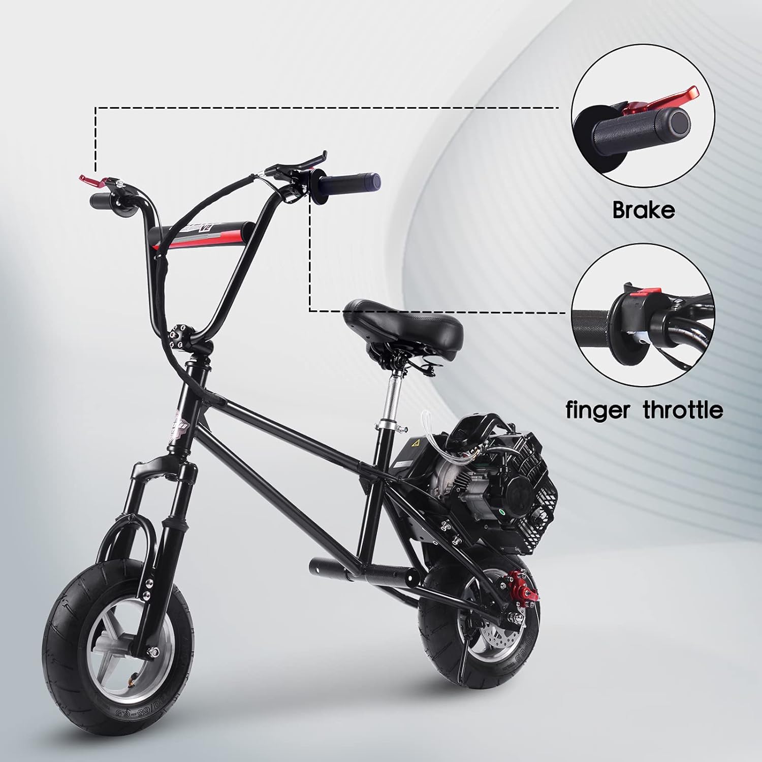 Gas Mini Bike V2 2-Stroke, Air Cooled, Adult Super Scooter, Gas Youth Mini Cross Country Bike, Motorcycle Cross Country Bike, EPA Approved, 13+ Years Old