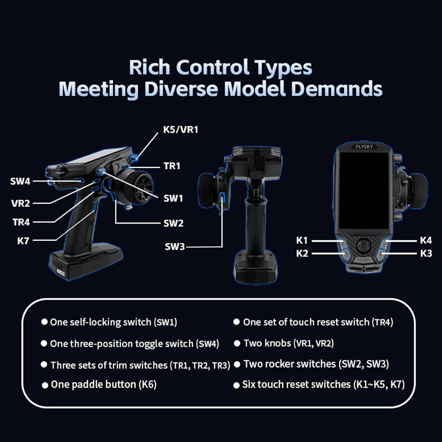 Flysky FS-G11P Radio Transmitter, 2.4GHz 11CH Transmitter with FS-R11P Receiver Combo, IPS Display, Colorful Lighting Control, Ultra-Low Energy Consumption Suitable for ANT Models RC Toys