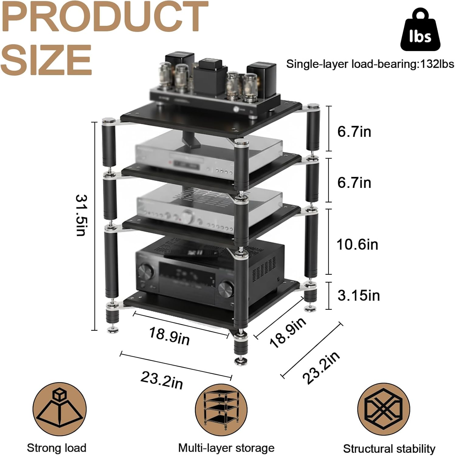 FLSQJSY Heavy Duty AV Media Stand