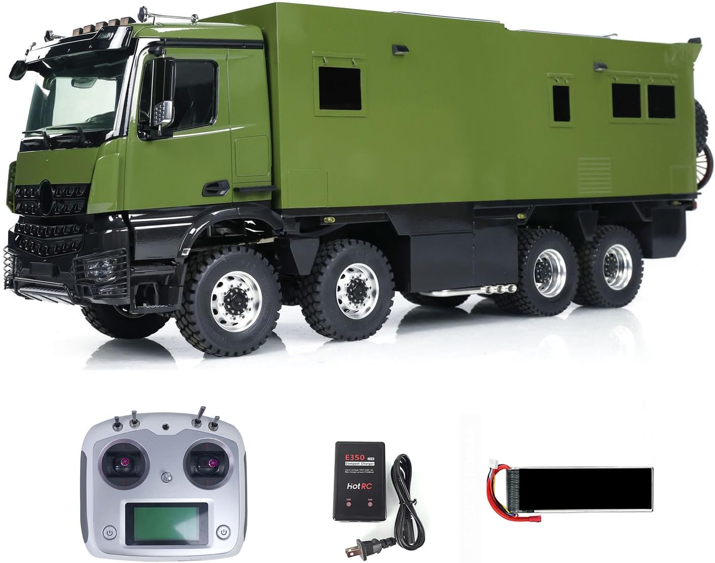 1/14 RC Recreational Vehicle 8X8 Metal Chassis RC Touring Cars Model 2-Speed Transmission Sound Light Smoking I6S Radio Controller Hobby Grade Model for Ages 14+