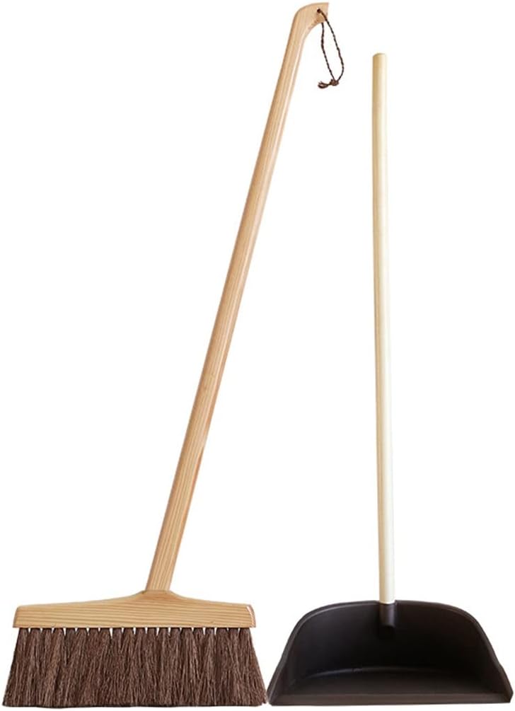 Kitchen Wooden Broom Brush Long Handle Floor Natural Plant Dustpan Lobby Pet Hair Sweep Recogedor Clean Product