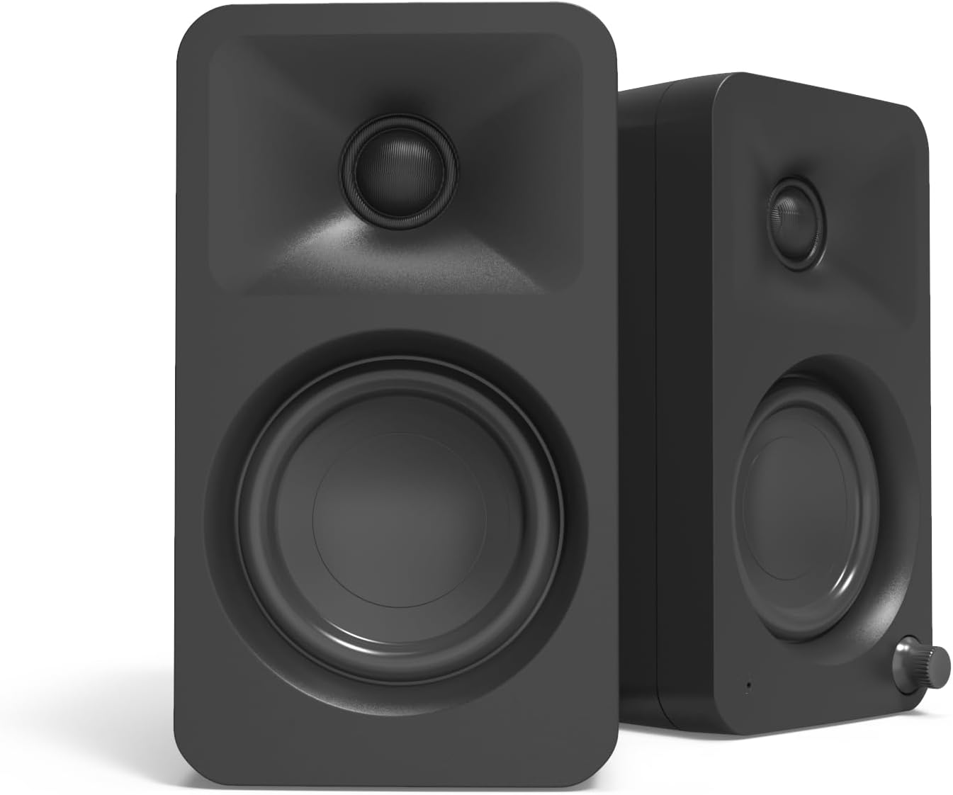 Kanto ORA 100W Powered Reference Desktop Computer Speakers with Bluetooth 5.0 and USB-C Input | Bi-Amplified | 100 Hz Automatic Crossover | Reference Quality Sound | Pair | Black (Renewed)