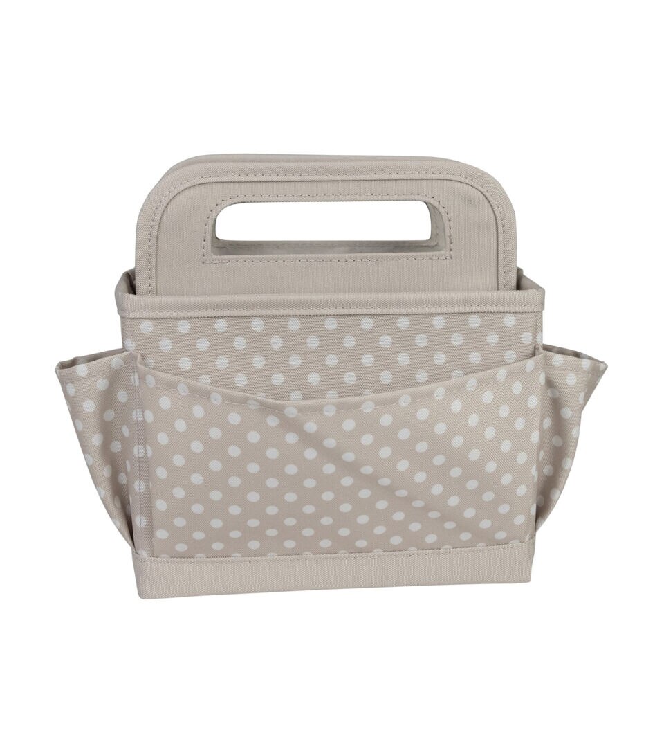 Everything Mary 9 Dots on Tan Collapsible Craft Caddy