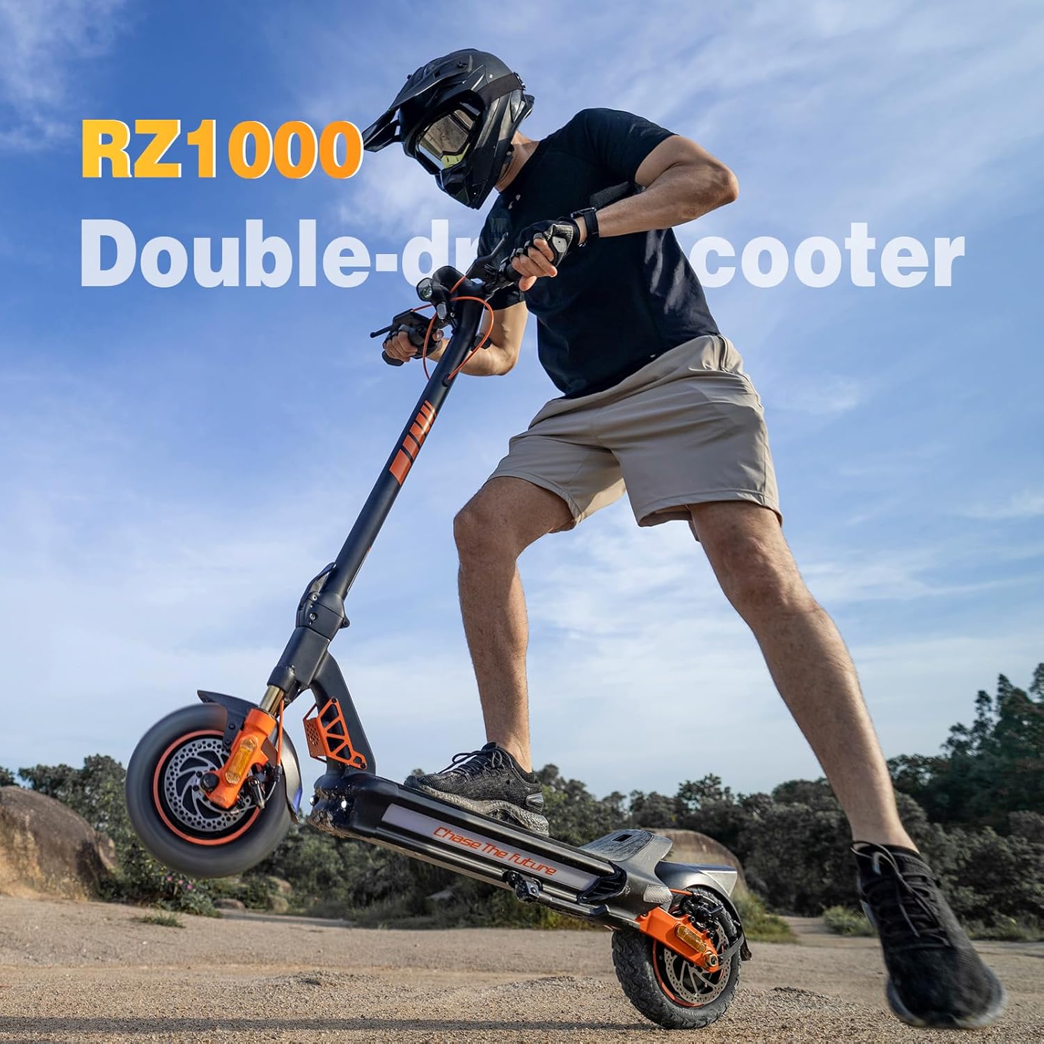 Electric Scooter, Up to 25/31MPH, 25-50 Miles Long Range, 1000W/1200W/1600W*2 Off Road Motor, Dual Disc Brakes with EABS, Damping Adjustable Full Suspensions Adults E-Scooter with APP