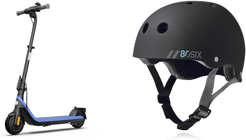 Segway Ninebot eKickScooter C2 Pro w/9.3 mi Max Range & 12.4 mph Max Speed + 80Six Dual Certified Kids Helmet