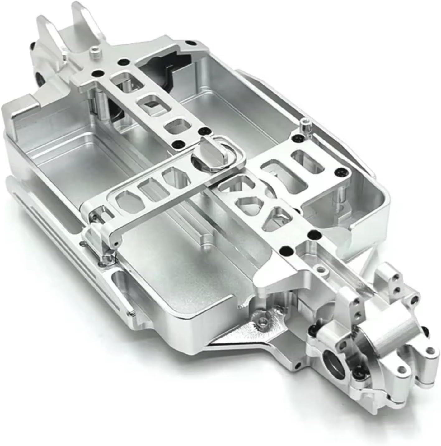 RC Car Parts Compatible with MJX for Hyper Go 16207 16208 16209 16210 H16 M162 1/16 RC Car Upgrade Parts Metal Body for Chassis(Silver)