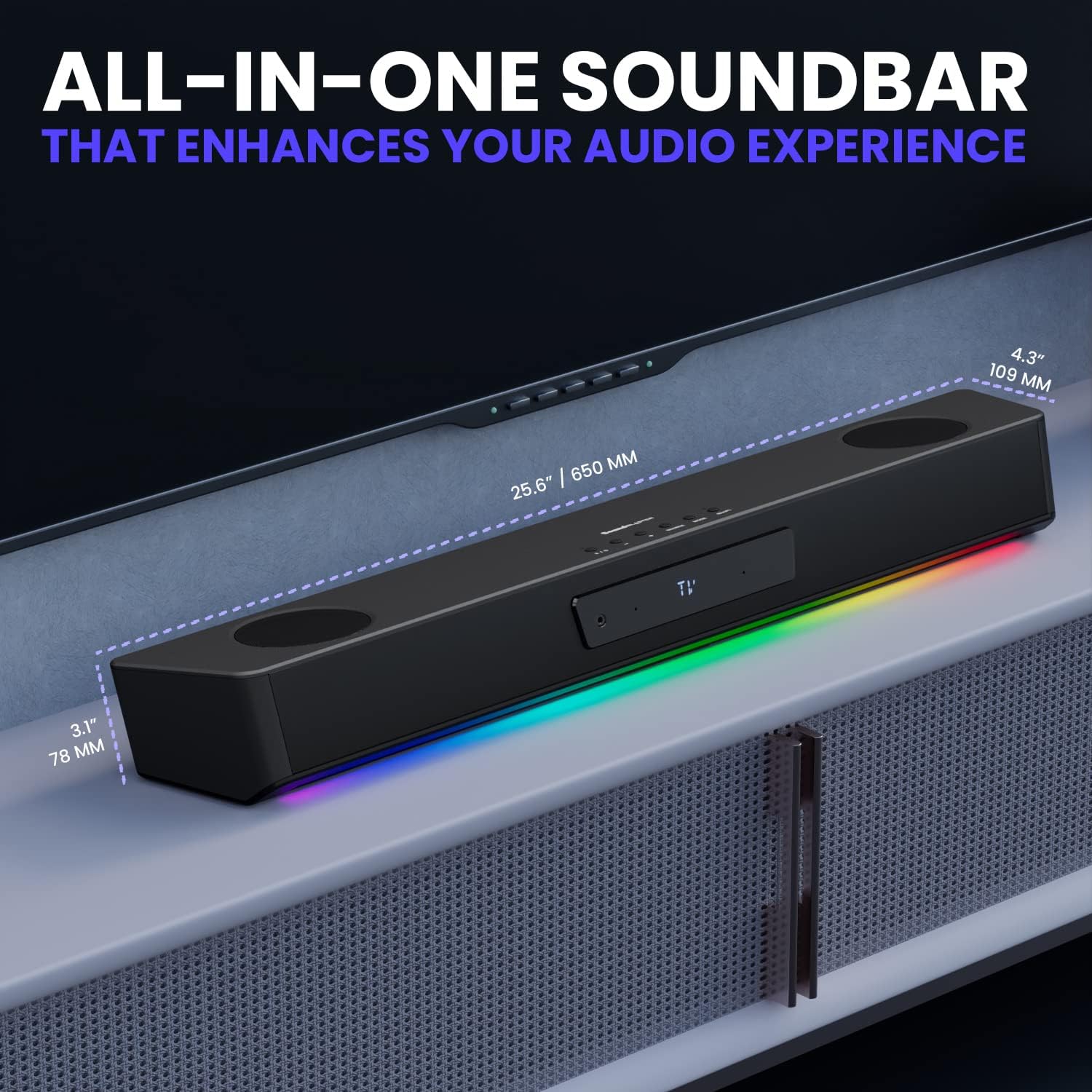 Creative Sound Blaster Katana SE Multi-Channel Gaming Soundbar, 180W Peak Power, Bi-Amplified 4-Driver Design, Super X-Fi Technology, and RGB Lighting