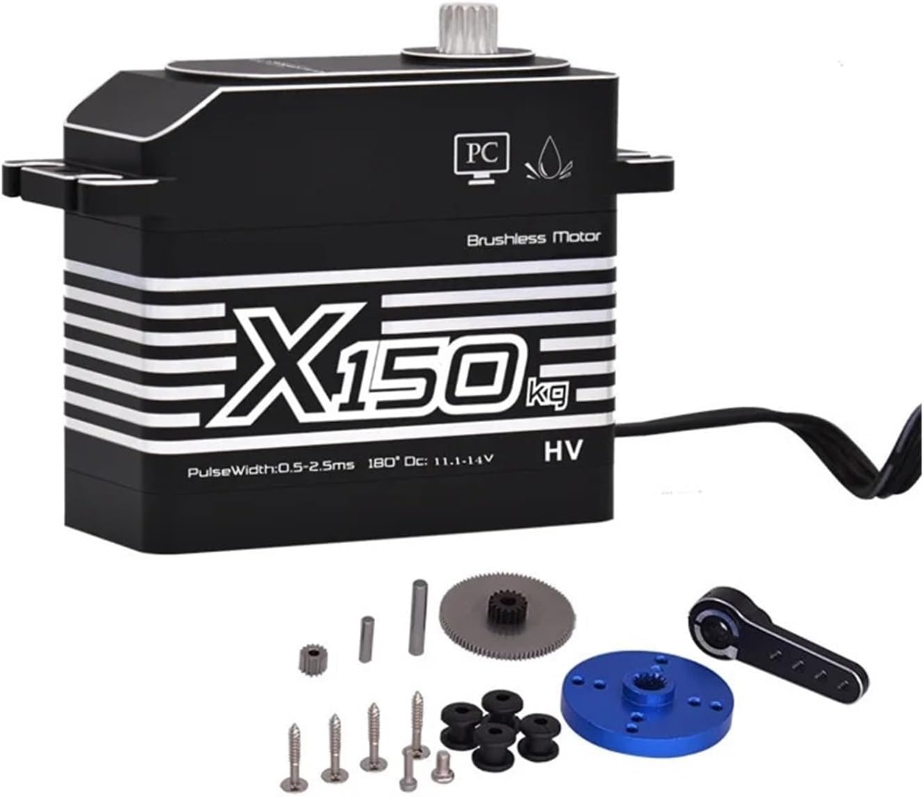 150KG High Torque High Pressure CNC Aluminum Shell Metal Gear Brushless Waterproof 1/5 Large Model