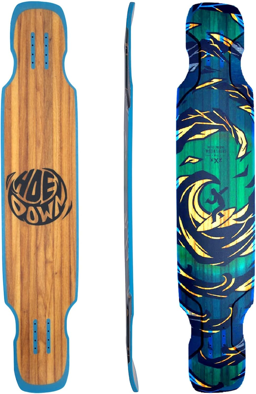 Hoedown Complete - Longboard Skateboard, Waterproof, Durable, Lightweight, by Moonshine Manufacturing (Soft Flex Complete with Trucks & Wheels)