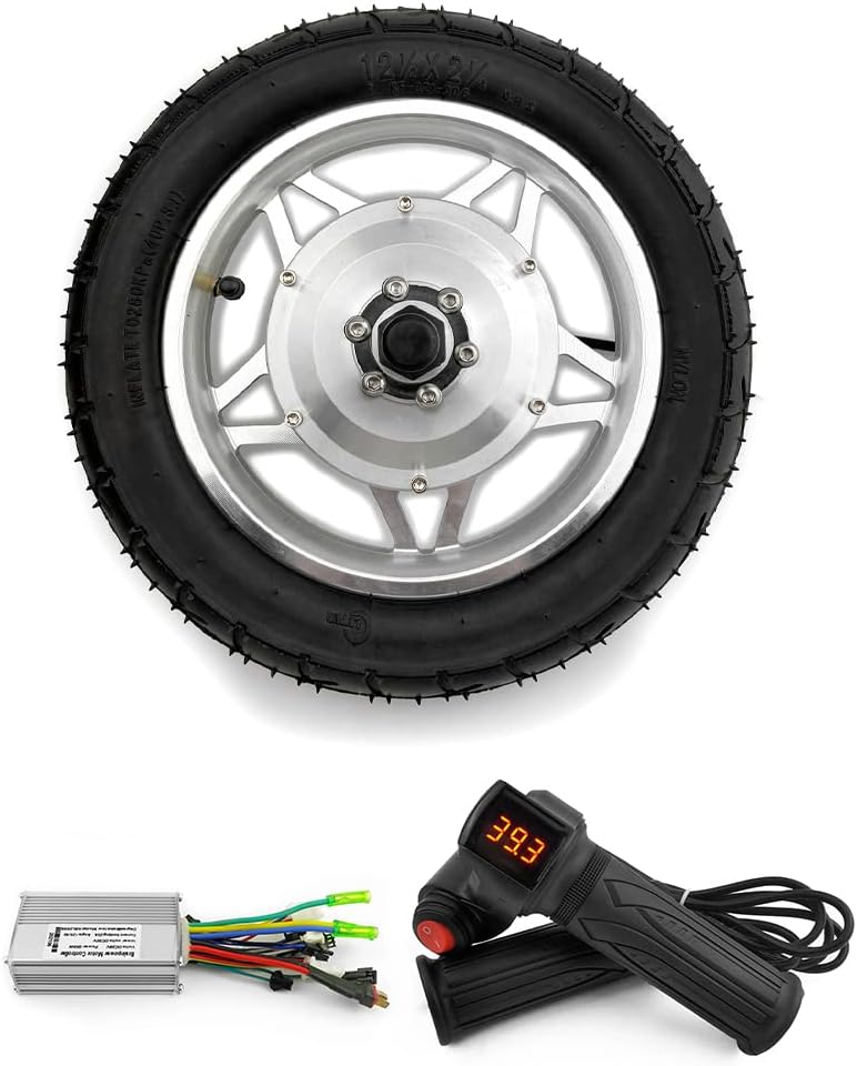 12 Inch 250W Hub Motor Front Drive Wheel With Tire Throttle Grip Brushless Controller For Bike Scooter Bicycle with the tire can reverse (36V can reverse)