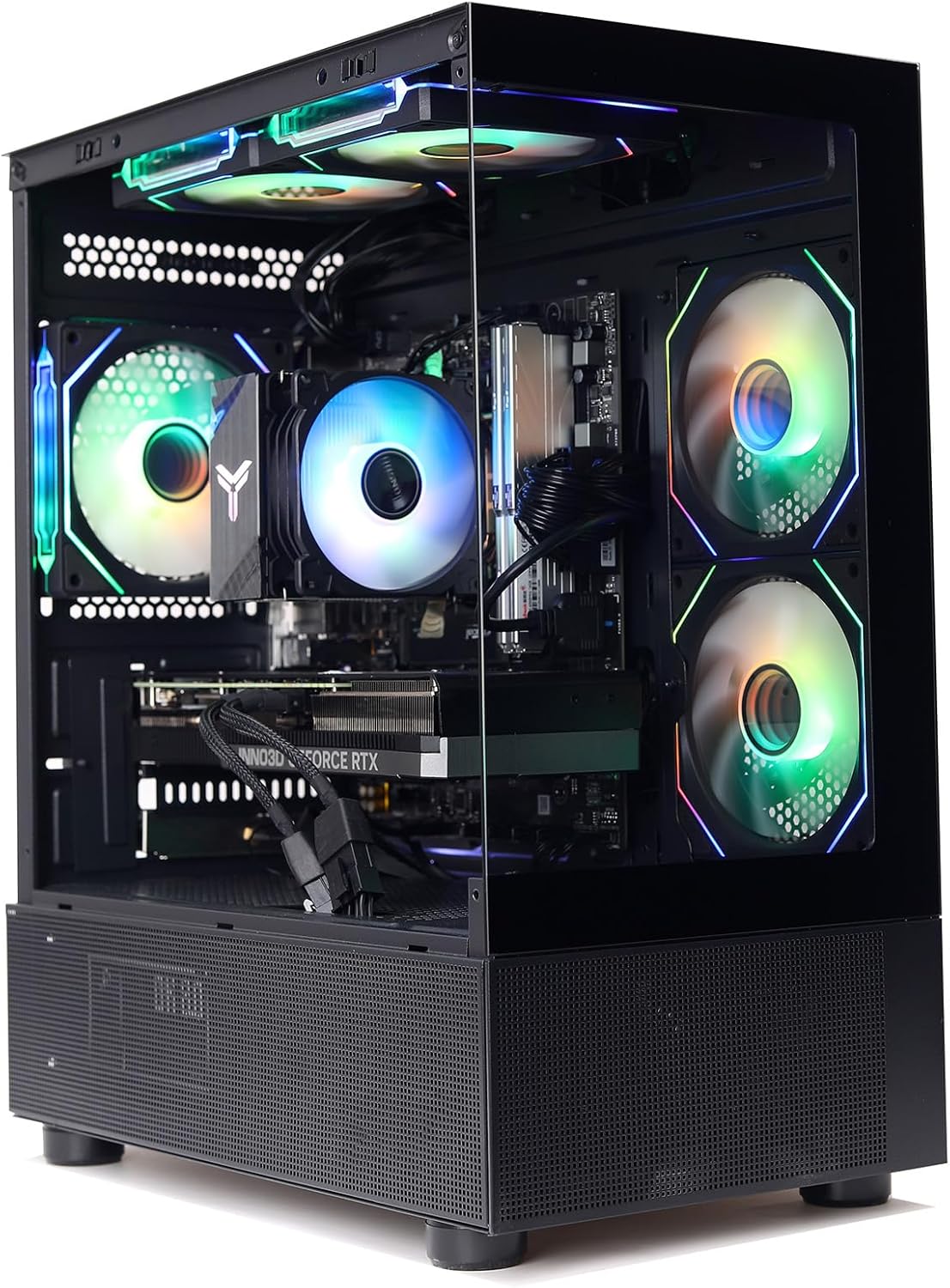 MXZ Gaming PC Computer R5 7500F, RTX4060, 8GB*2 DDR4, NVME 1 T, B650,6RGB Fans,Windows 11 Pro Ready to use, Gamer Desktop Computer(R5 7500F| RTX4060)