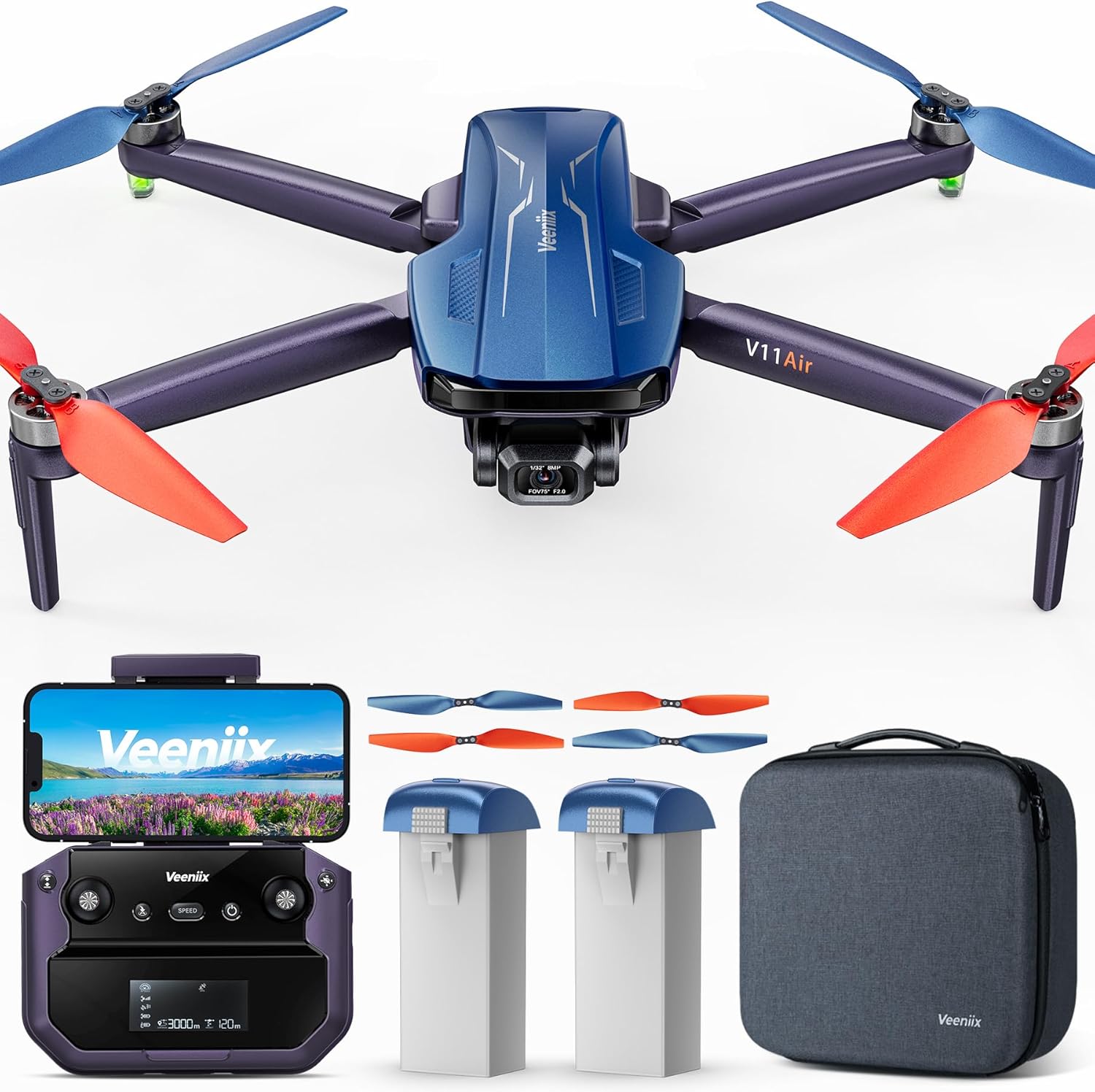 V11Air 6K Drone with Camera for Adults + 3200mAh 7.7V High-Capacity Original Battery