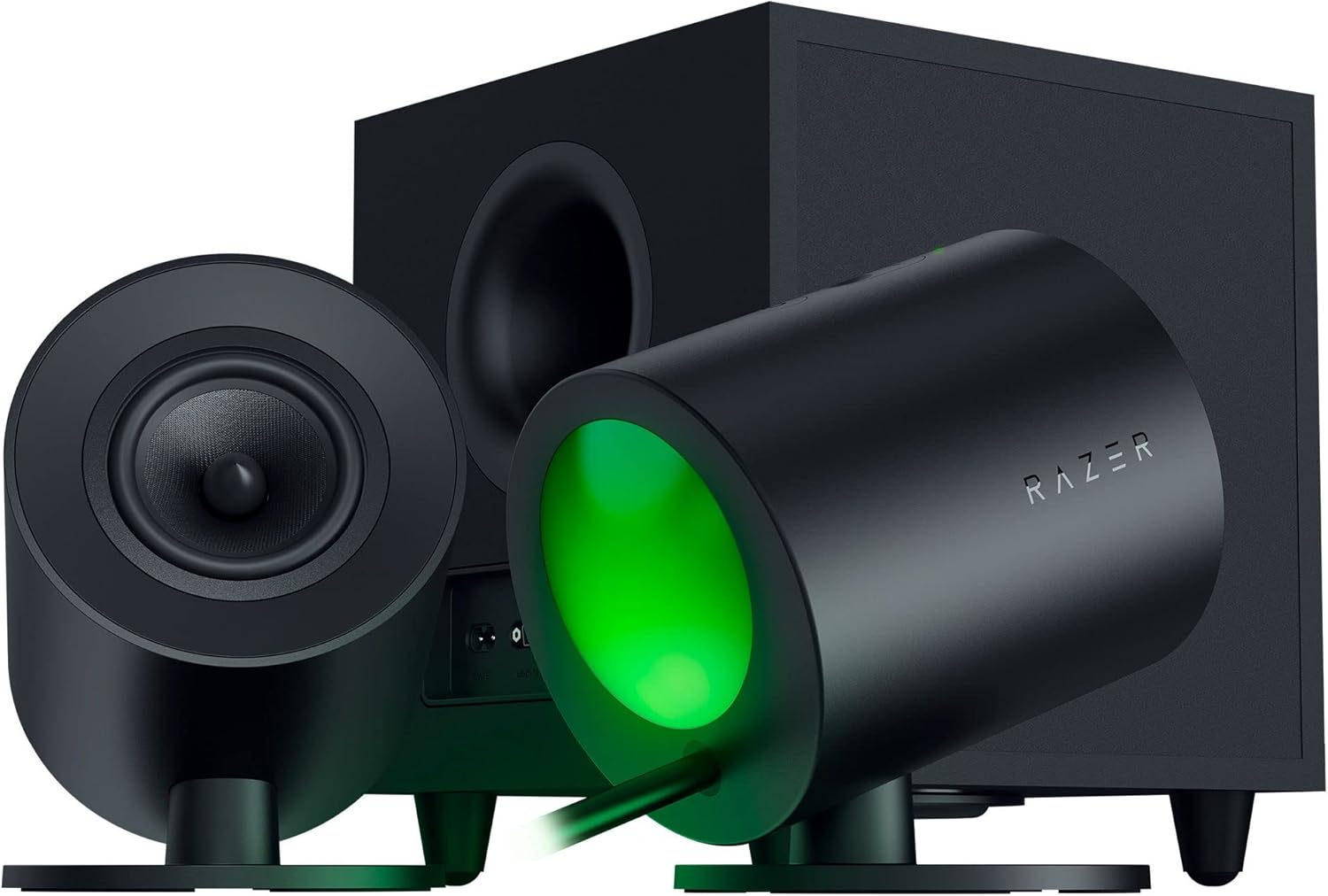Razer Nommo V2 - Full-Range 2.1 PC Gaming Speakers with Wired Subwoofer: THX Spatial Audio - Rear Projection Chroma RGB - 3” Drivers - Down-Firing Subwoofer 5.5” Driver - Wireless Control Pod