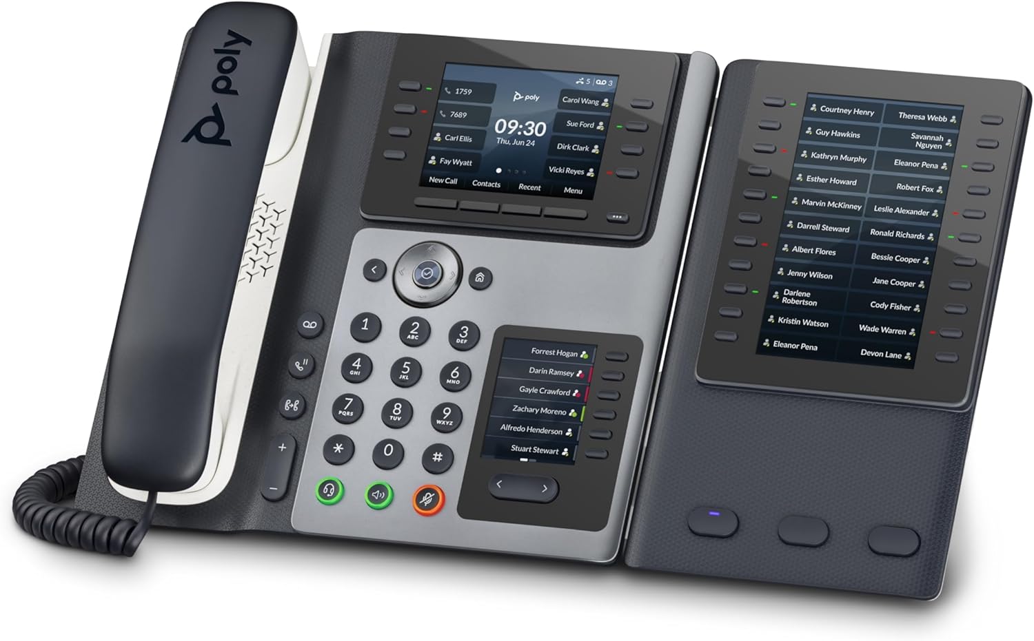 Poly Edge E450 IP Phone - Corded - Corded/Cordless - Wi-Fi, Bluetooth - Desktop - Black - VoIP - IEEE 802.11a/b/g/n/ac - 2 x Network (RJ-45) - PoE Ports