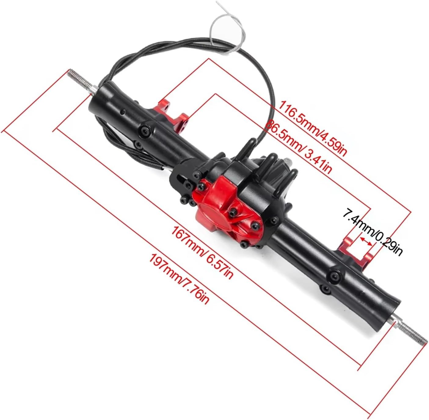 RC Front Rear Drive Axle Compatible with D90 1/10 RC Crawler Car Upgrade Parts High Strength Metal Complete Axle Front and Rearr Axle with Differential Lock(Front and Rear)