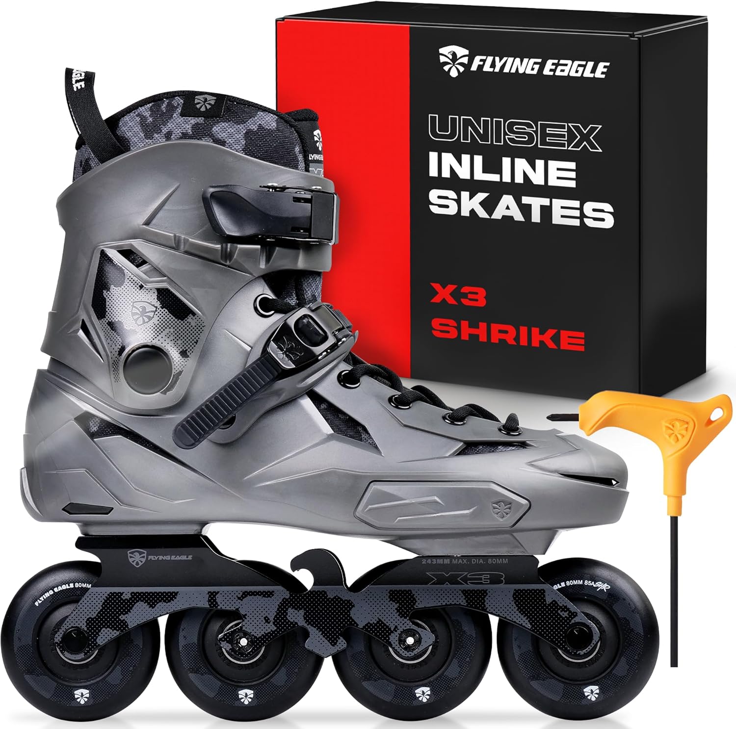 Flying Eagle X3 Shrike Freeskates - Aggressive Inline Skates for Men & Women, Adult Roller Skates Inline, Roller Skate, Skating Shoes for Outdoor, Rollerskates Adult