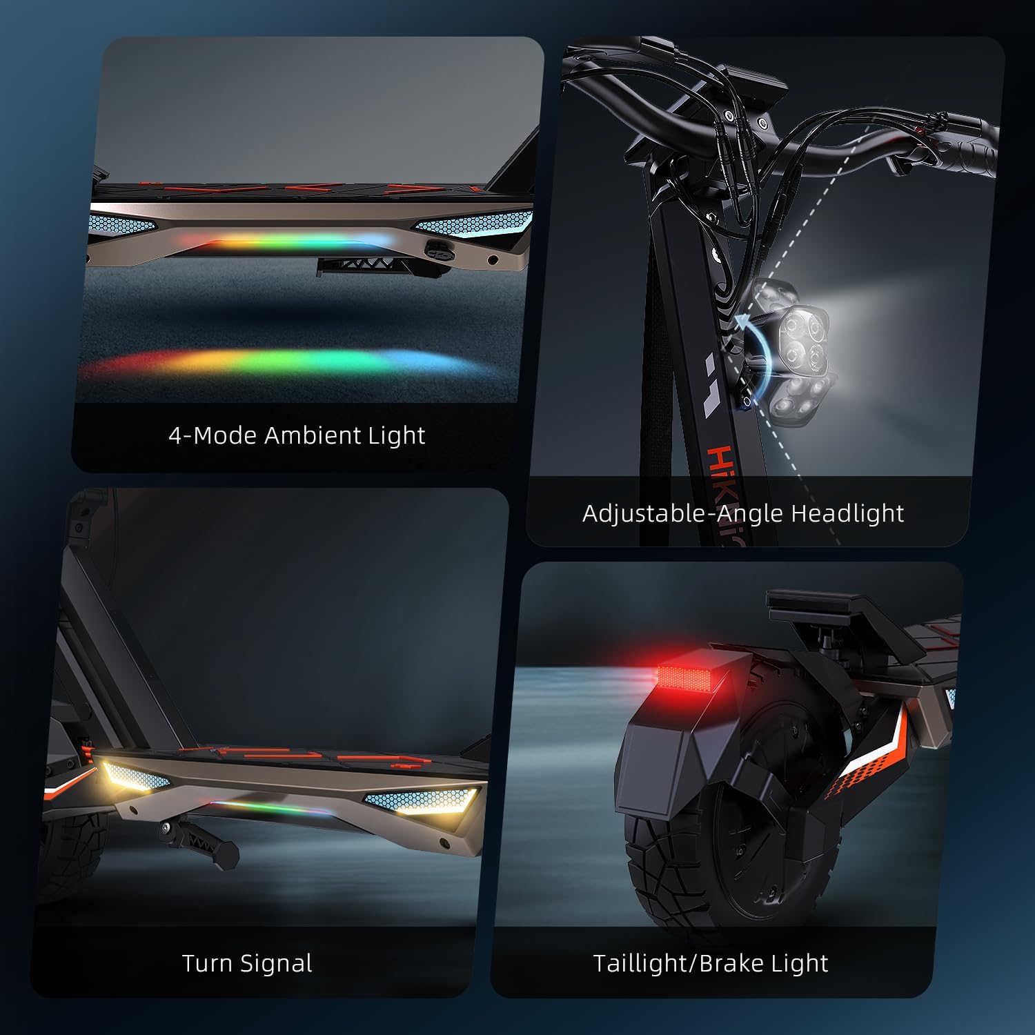 Electric Scooter, Fast 34Mph E-Scooter for Adults and Teens, 40 Miles Long Rang, 10 Inch Off-Road Tires, IP54 Waterproof, Portable and Foldable Escooter Commuter