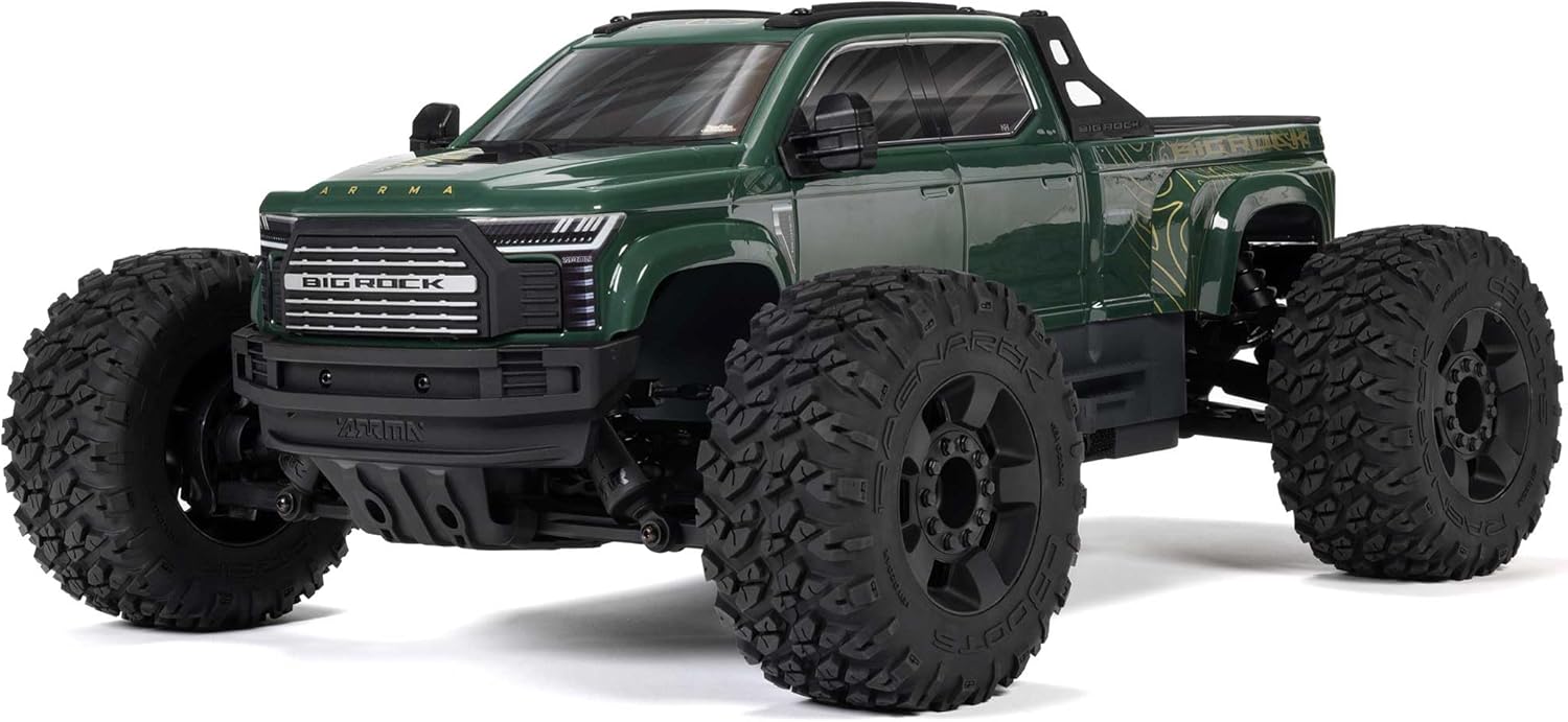 ARRMARC Truck 1/10 Big Rock 4X4 223S BLX BRUSHLESS Street Truck RTR (Batteries and Charger Not Included) with DSC, (Green), ARA4312V4T2