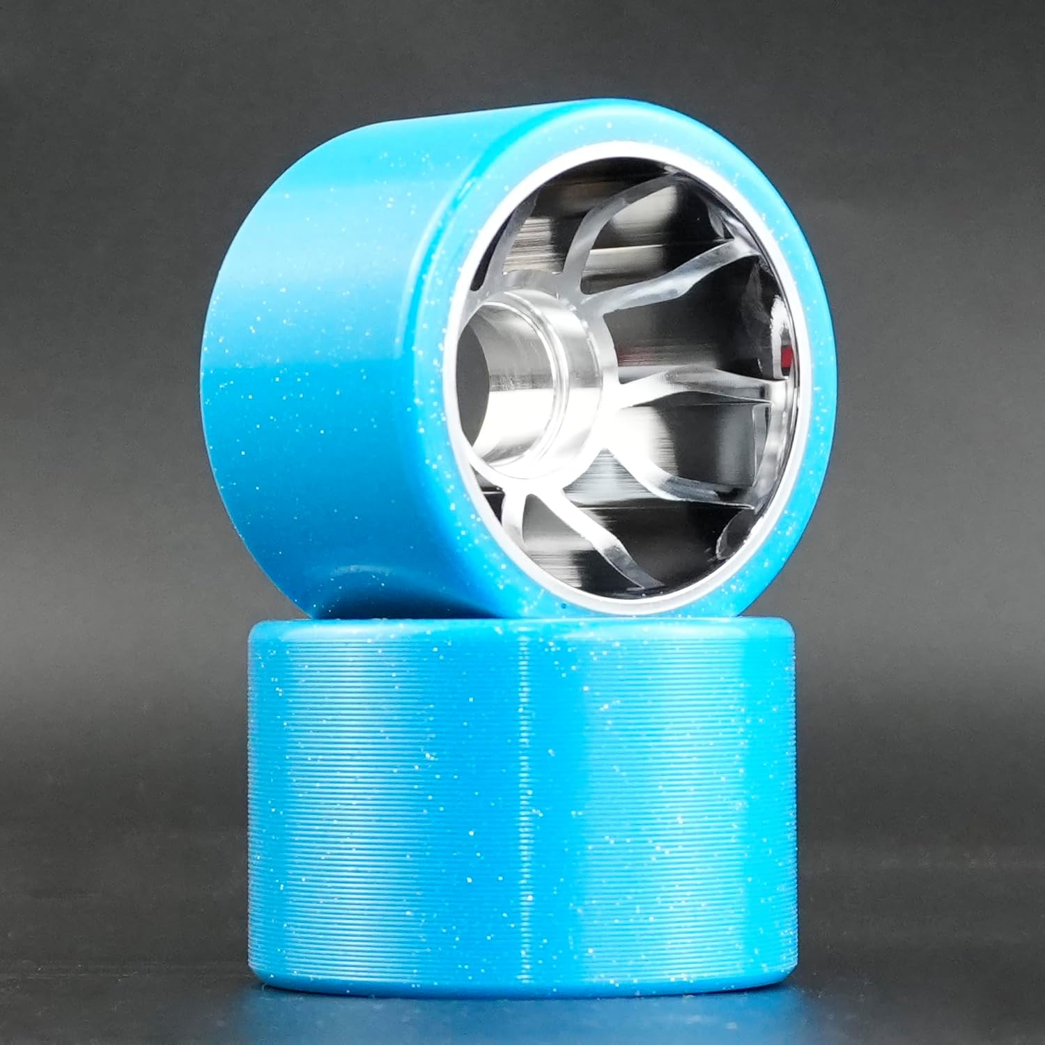 Bont Moonwalk Indoor Roller Skate Wheels - 64 X42mm - 96A - Set of 8 (Blue, Set of 8)