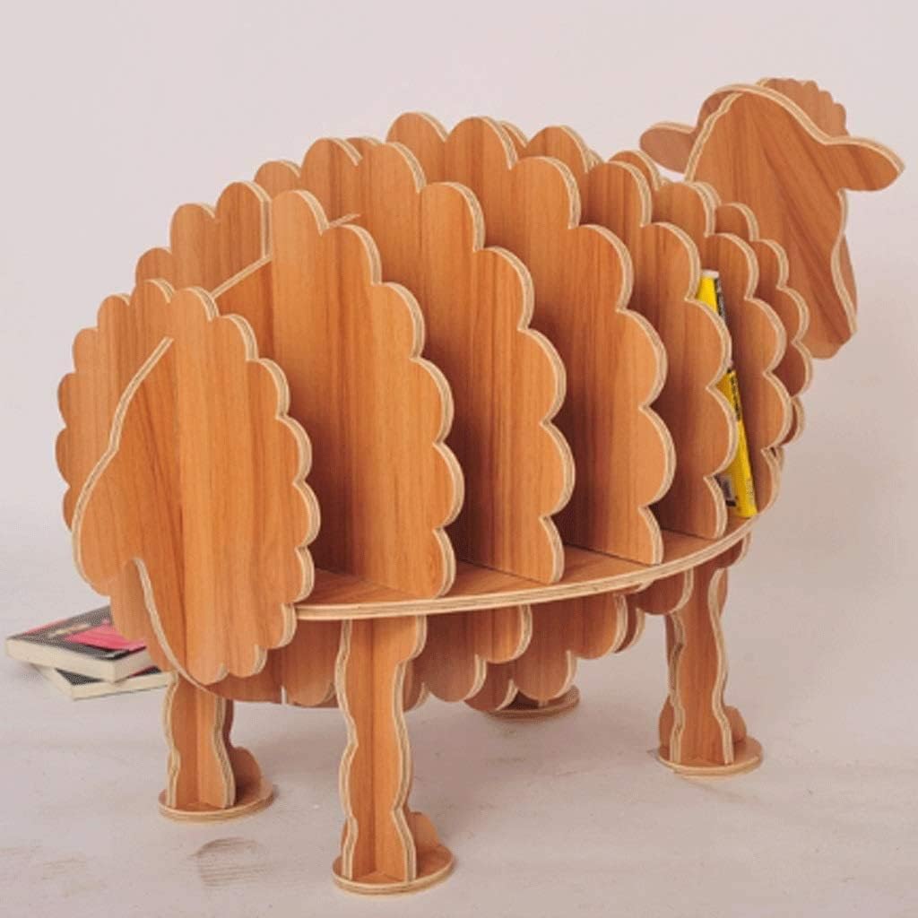 PAASHE Creative Bookshelf Eco-Friendly Solid Wood Multi-Layer Board Bookcase Animal Shape Bookshelves Classic Rack Bookcase