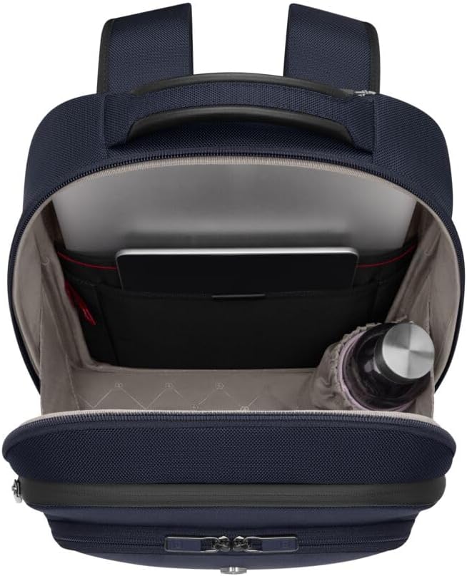 Victorinox Werks Traveler 7.0, Compact Backpack, Backpack with 14'' Laptop and 11'' Tablet Compartment, Navy Blue