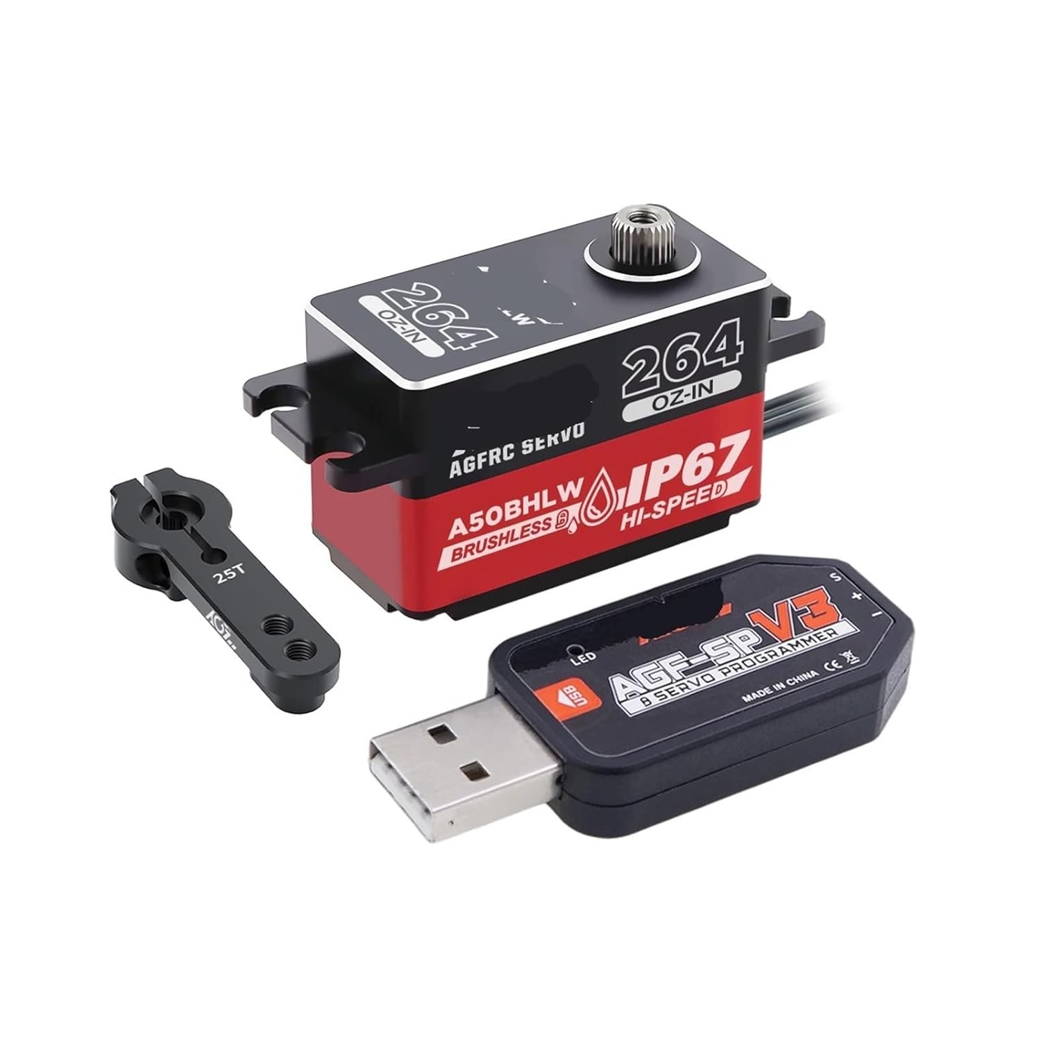 A50BHLW A50CH High Speed ​​19KG 18KG Waterproof IP67 Low Profile Brushless Coreless Remote Control Servo Suitable for 1/10 1/12(A50BHLW Set 3)