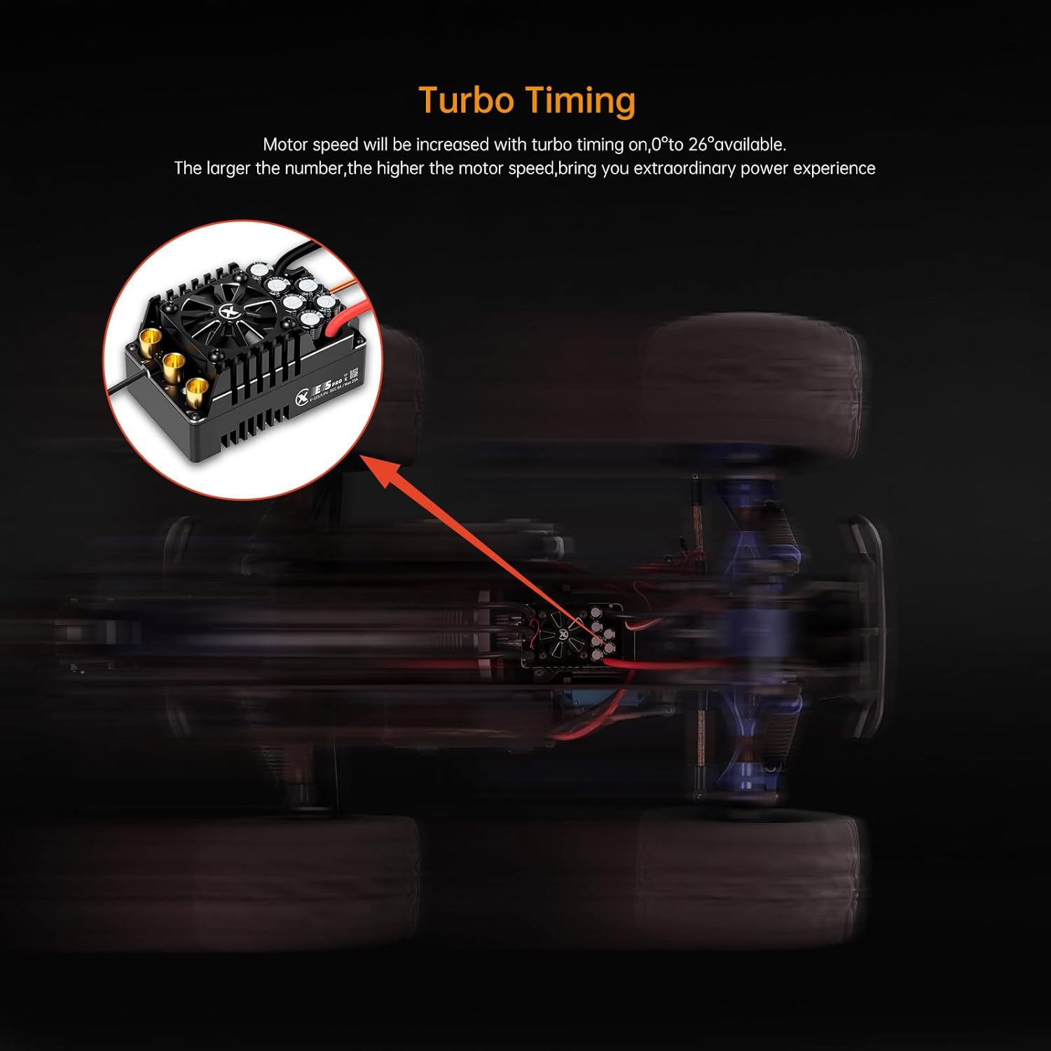 XC E5Pro APP Controls Sensored Brushless ESC for RC Car,6-12S Lipo,250A Continuous Current,8-25A、6.0/7.4/8.4V BEC,Applicable to 1/5、1/6 Off Road Truck Monster