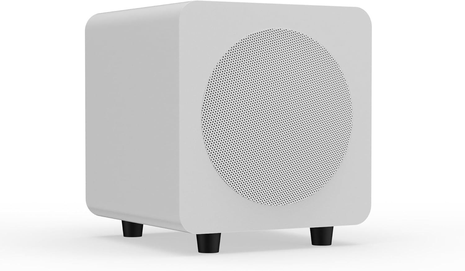 Kanto SUB6 Sealed Powered Subwoofer | 200W Peak Power | 6” Woofer | Quick & Accurate Bass | Ultra-Compact Design | Matte White w/White Grille