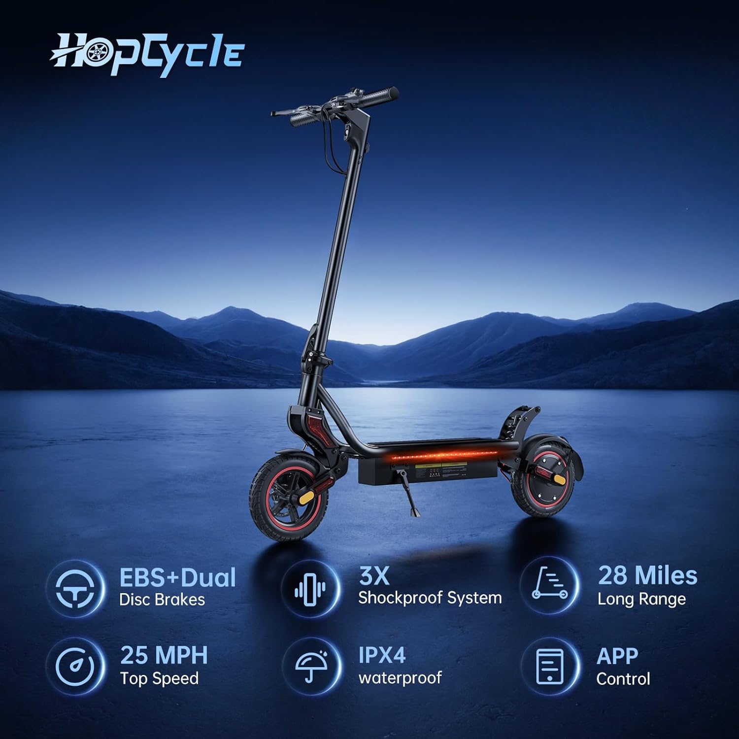 Electric Scooter for Adults, 1000W Peak Motor, 25 MPH, 28 Miles Long Range, 9.3