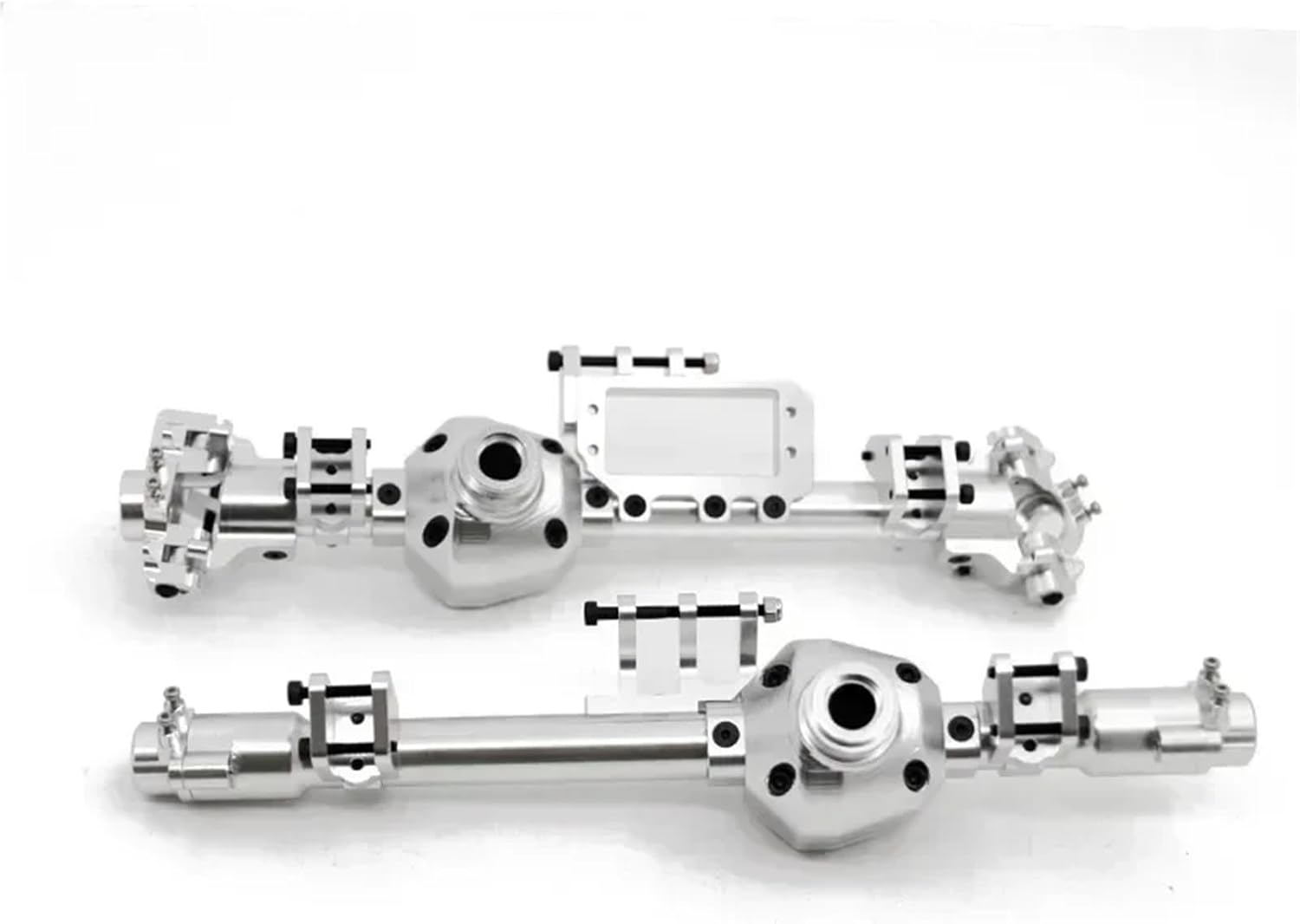 RC Crawlers Spare Parts For Axial RBX10 For Ryft 1/10 Metal Front And Rear Axle Housing Bridge Shell RC Cralwer Car Upgrade Parts Accessories(Silver,1 set)