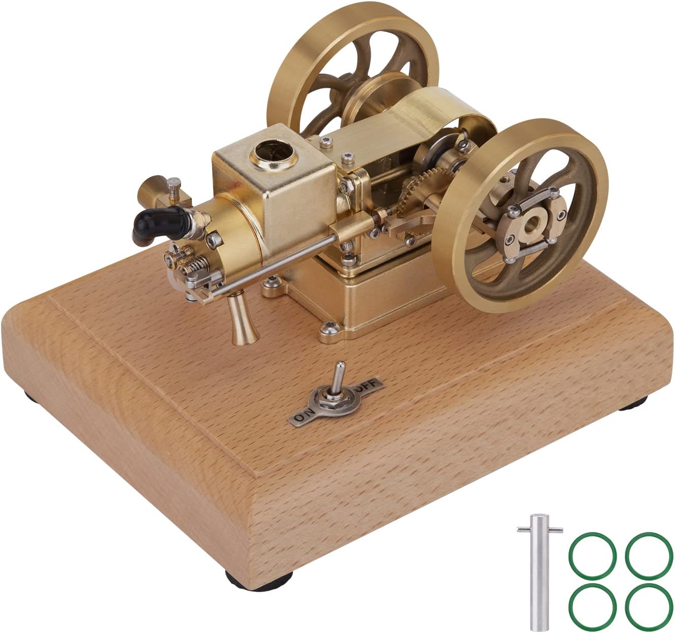 Engine Model Kit, 1.6cc Hit Miss Water Cooled Four Stroke Horizontal Gasoline Internal Combustion Engine Model, Educational Physics Experiment STEM Toys for Adult Gifts