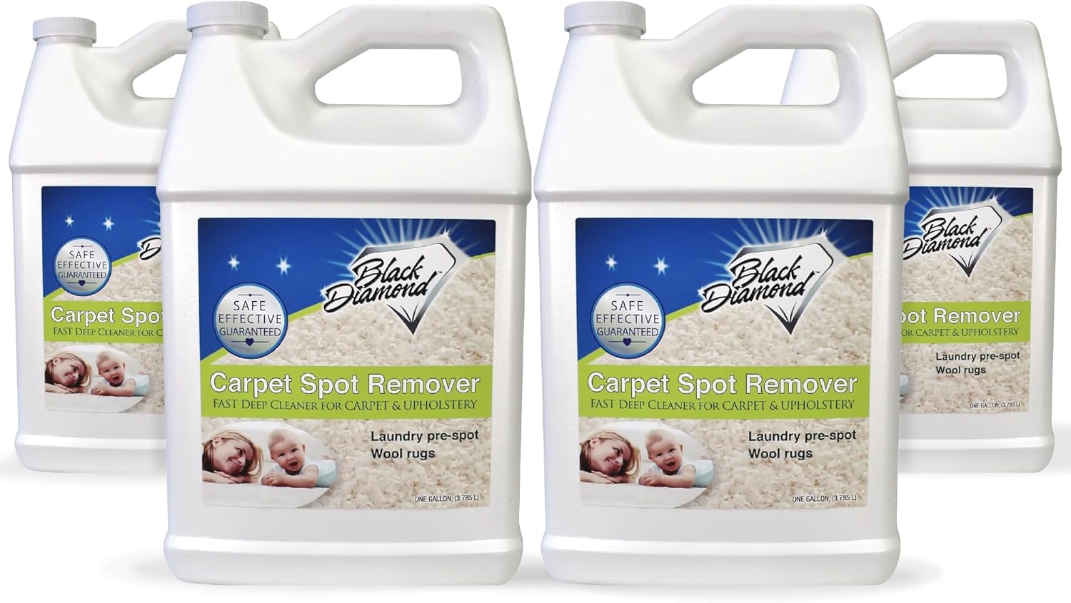 Black Diamond Stoneworks carpet and upholstery cleaner: this fast acting deep cleaning spot and stain remover spray also works great on rugs, couches, and car seats. (4-gallons)