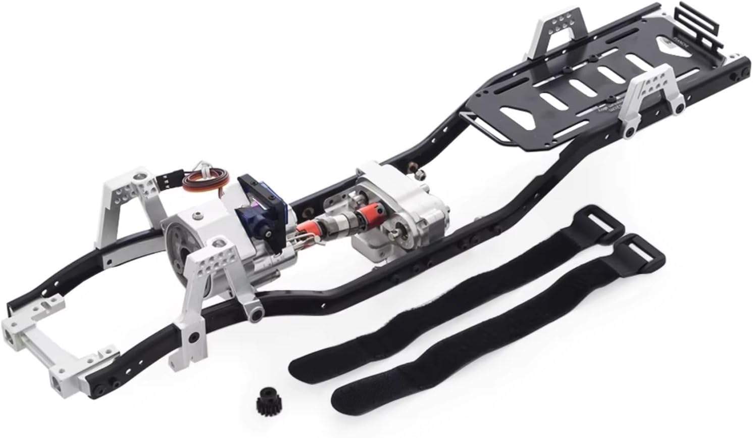 RC car Components Compatible with Axial for SCX10 90046 1/10 RC Car Parts – 313mm Wheelbase Metal Frame Kit with Pre-Installed Double-Speed Gearbox