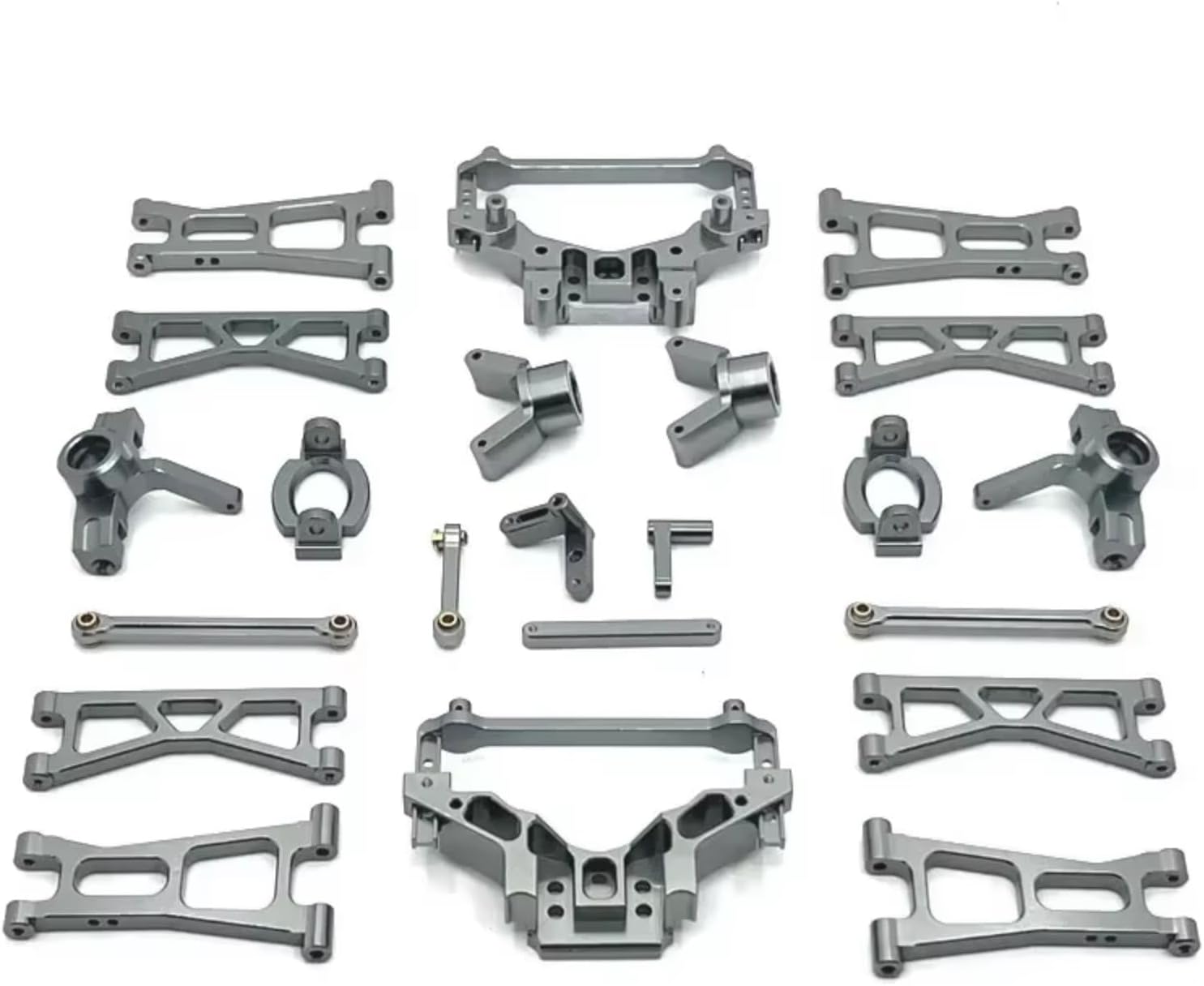 Models Upgrades Parts For HSP 14321 14322 14421 14431 C8802 1/14 Metal For Swing Arm Steering Cup Hub Carrier Shock Tower Set RC Car Upgrade Parts(Silver)