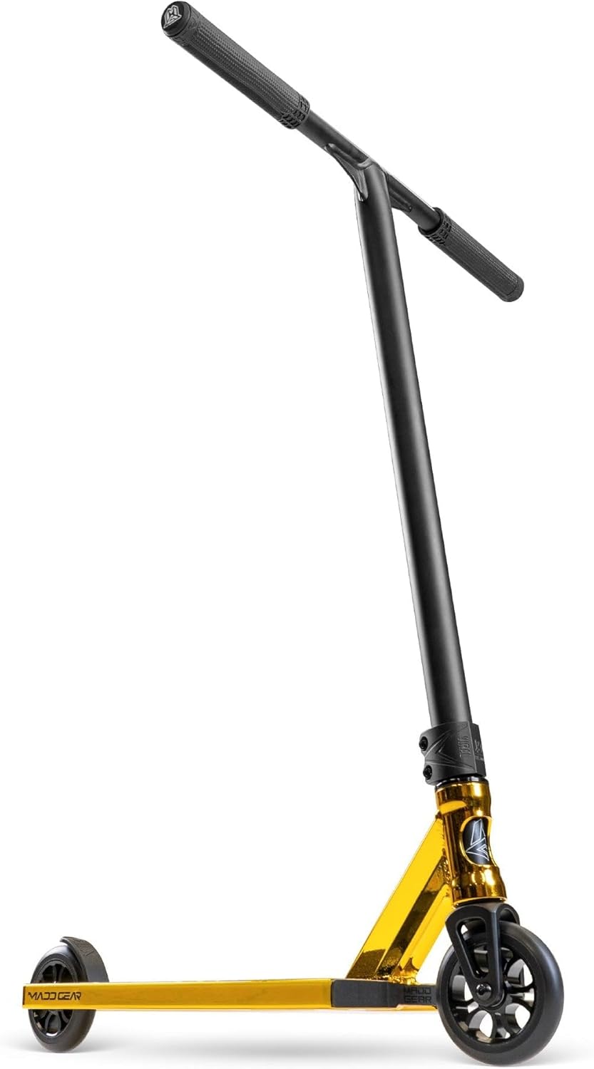 Madd Gear MG6 Pro Complete Stunt Scooter for Teens and Adults 8 - 12 – Lightweight Durable Trick Scooter for Skatepark and Street - Gold Black