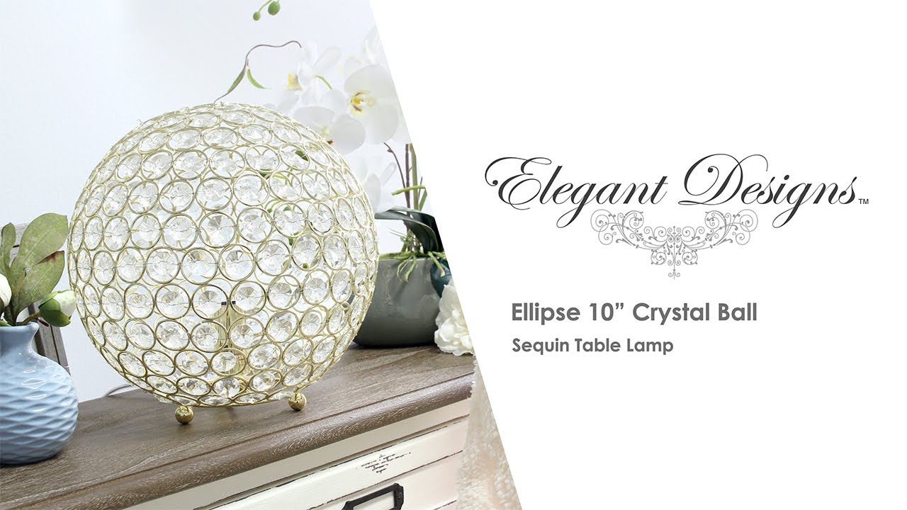 All The Rages 10 Inch Crystal Ball Sequin Table Lamp