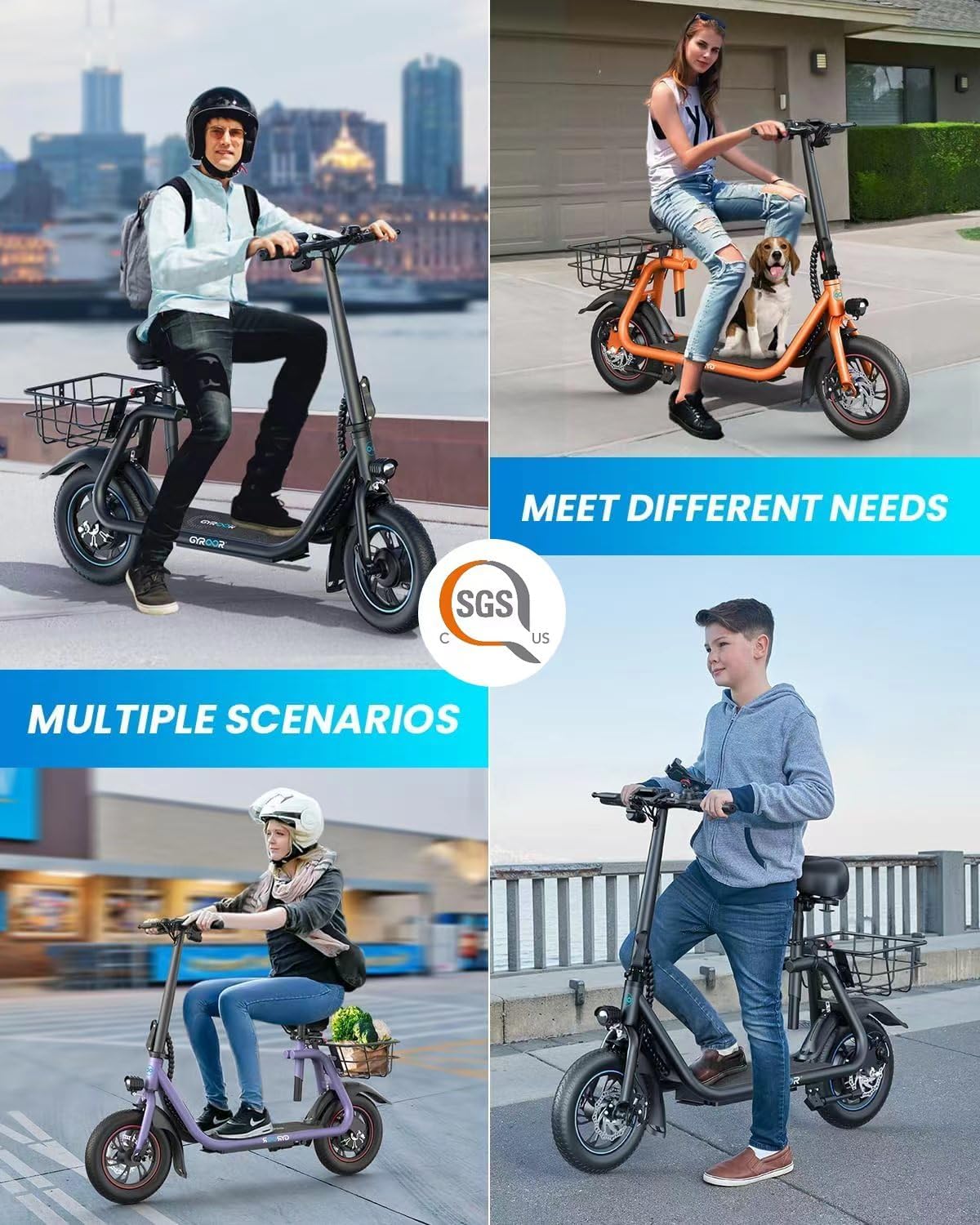 Urbanmax C1 Electric Scooter for Adults & Teens,20 Miles Range, 265 Lbs,Top Speed 16MPH, Wide Anti-Slip Deck for Commute, Groceries, Pets, Foldable Commuter Escooter with Seat and Basket