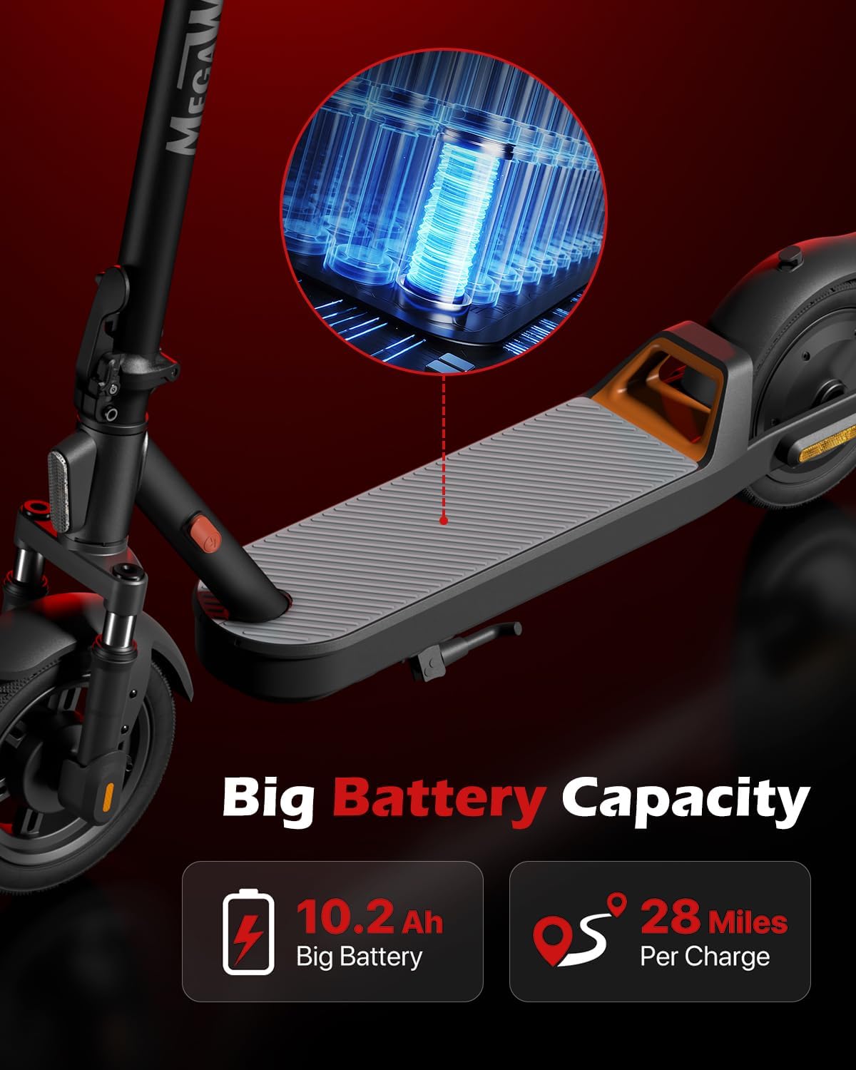 Electric Scooter with Suspension Long Range Electric Scooter for Adults 10inTires,E Scooter with Smart APP Control for Commuting, Outdoor, Short Travel UL2272