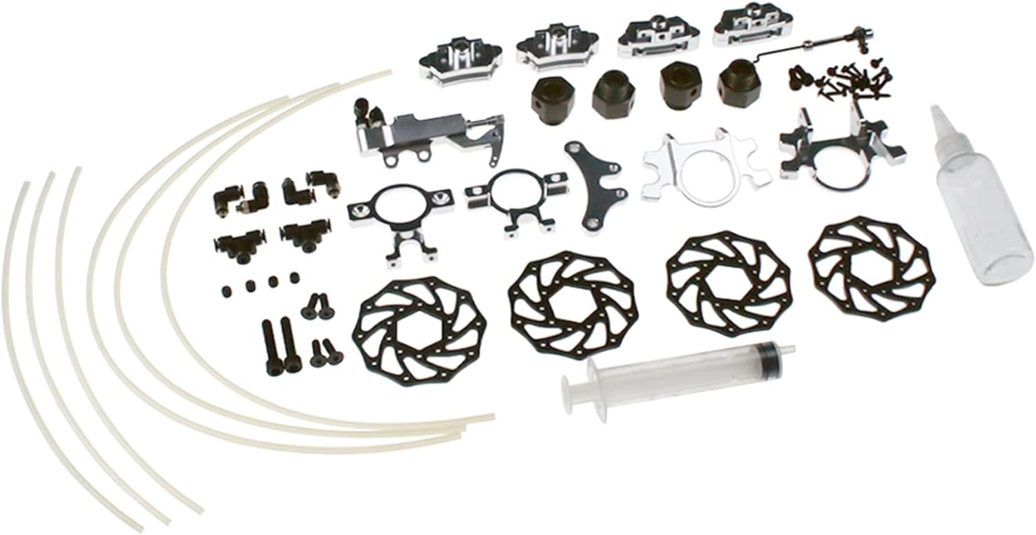 FLMLF 4 Wheel Hydraulic Disc Brake System Kit for 1/5 ROVAN ROFUN RF5 F5 MCD XS5 RR5 RC CAR Parts