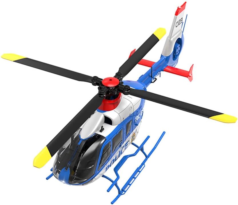 Remote Control Helicopter Model, C123 EC135 RC Helicopter 6CH Single-Rotor Gyroscopic Airplane with 6-Axis Gyro, 1/36 Scale RC Aircraft for Adults Beginners, 3 Batteries
