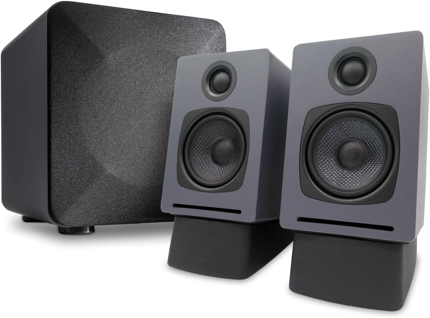 Audioengine A1 Computer Speakers with Subwoofer S6 and DS1 Stands